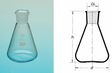 Erlenmeyer lombik, NS csiszolattal