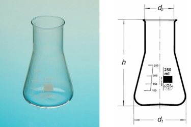 Erlenmeyer-lombik, bőnyakú